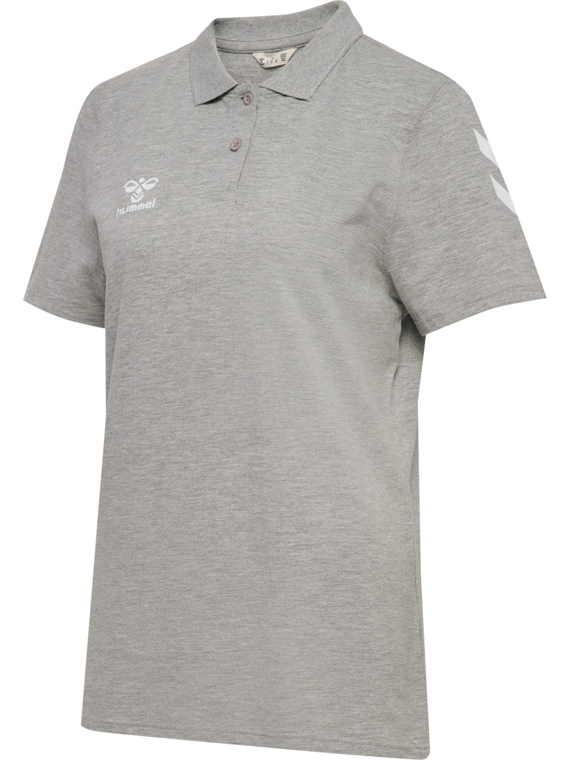hmlGO 2.0 CHEVRON POLO WOMAN, GREY MELANGE, packshot