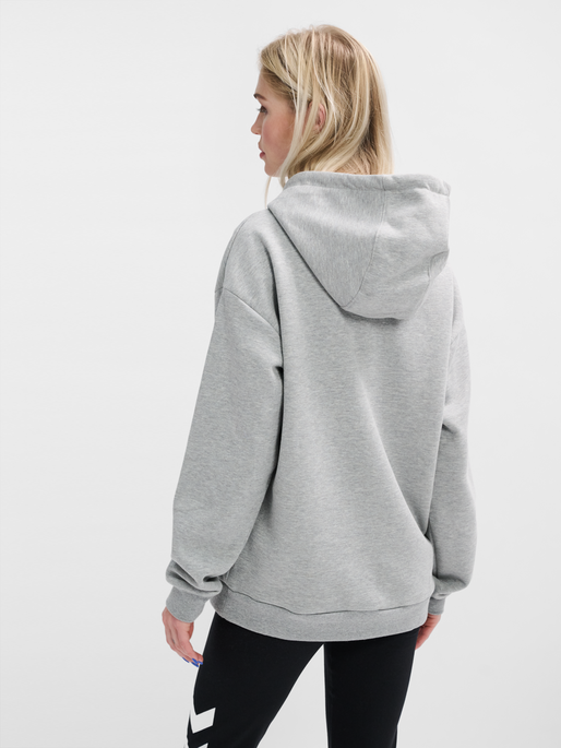 hmlLOOSE HOODIE BEE, GREY MELANGE, model