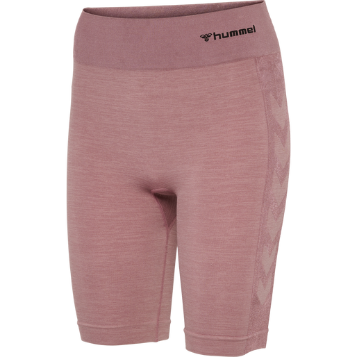 hmlCLEA SEAMLESS CYCLING SHORTS, WOODROSE/ROSE TAUPE MELANGE, packshot