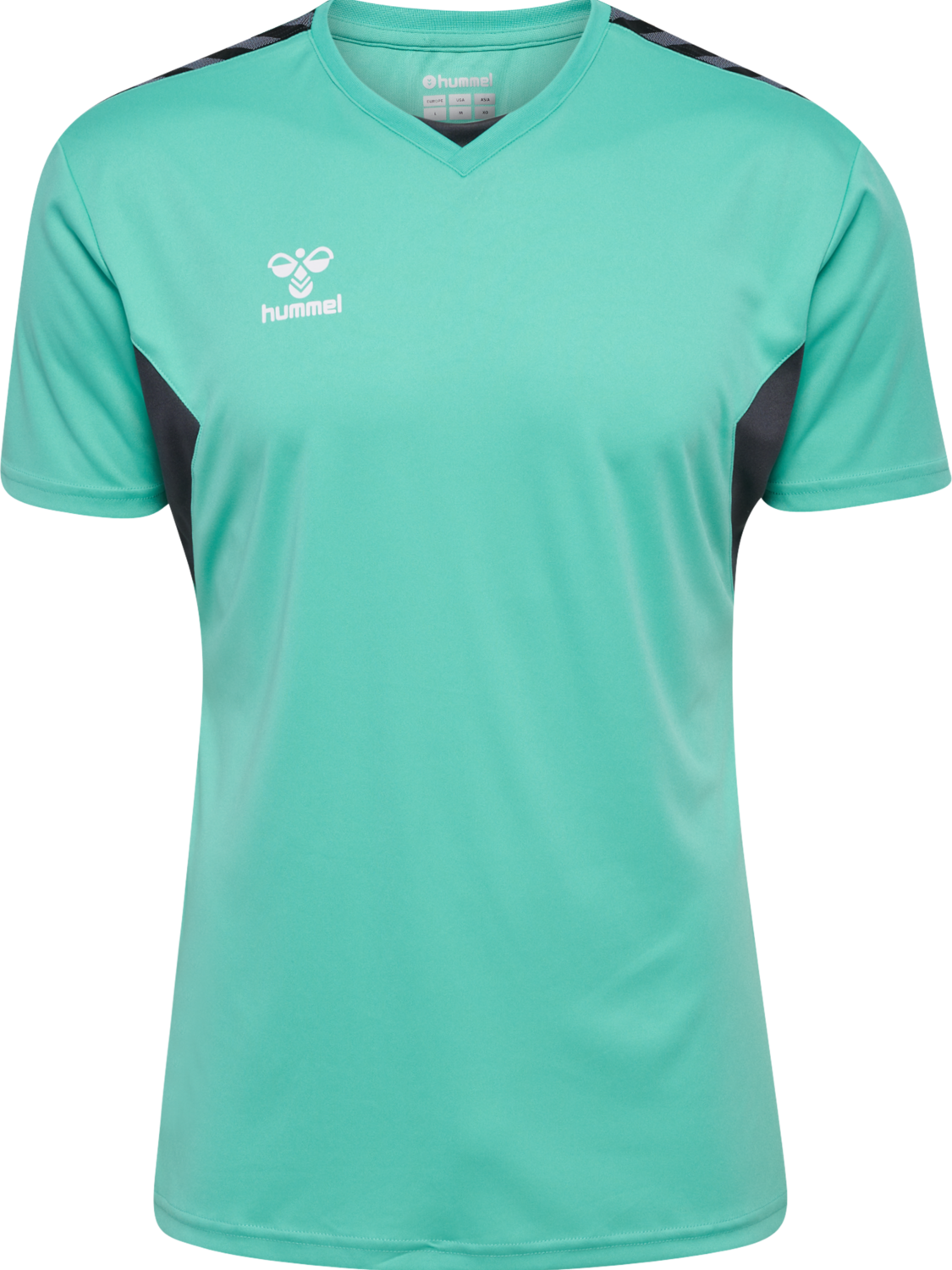 hmlAUTHENTIC PL JERSEY S/S, !TURQUOISE /ASPHALT, packshot