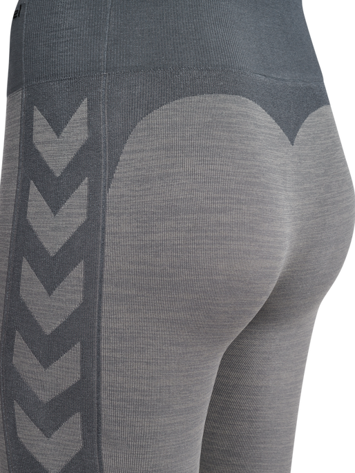 hmlMT SHINE SEAMLESS MW TIGHTS, QUIET SHADE/SHARKSKIN MELANGE, packshot