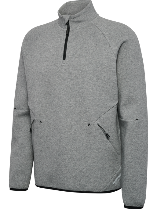 hmlTECH FLEECE HALFZIP, GREY MELANGE hmlTECH FLEECE HALFZIP, GREY MELANGE, packshot