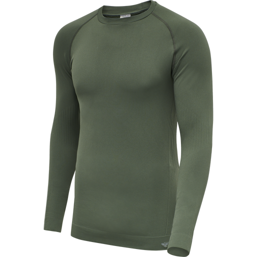 hmlSTROKE SEAMLESS T-SHIRT L/S, THYME hmlSTROKE SEAMLESS T-SHIRT L/S, THYME, packshot