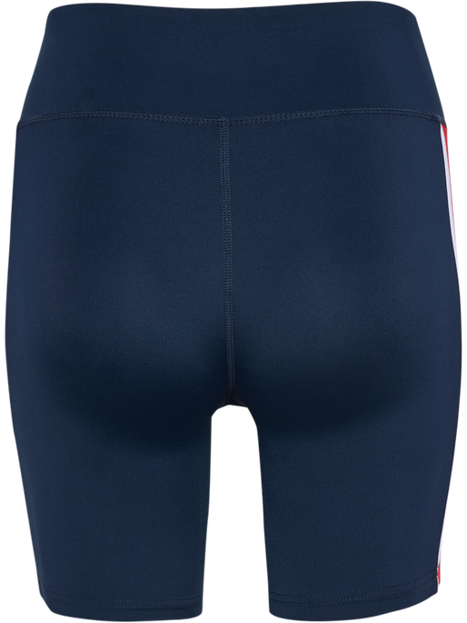 hmlPULSE PIPING MW SHORT TIGHTS, DRESS BLUES/MARS RED, packshot