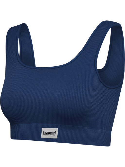hmlPULSE SEAMLESS RIB BRA, DRESS BLUES, packshot
