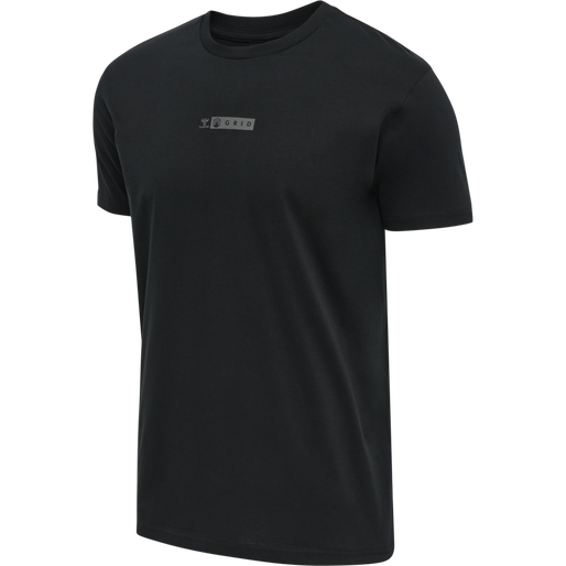 hmlOFFGRID TEE S/S, JET BLACK/FORGED IRON, packshot