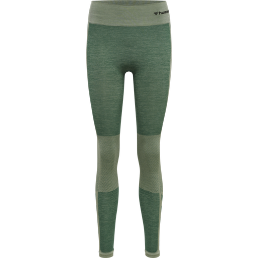hmlCLEA SEAMLESS MID WAIST TIGHTS, LAUREL WREATH/LILY PAD MELANGE, packshot