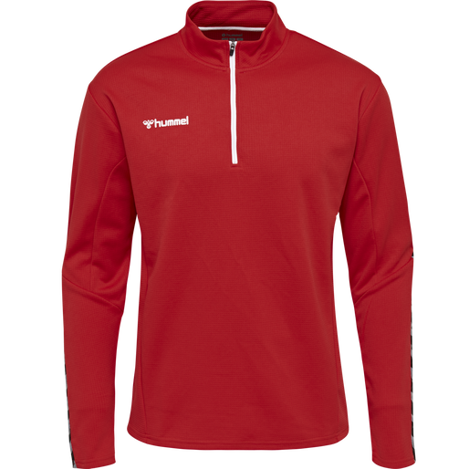 hmlAUTHENTIC KIDS HALF ZIP SWEATSHI, TRUE RED, packshot
