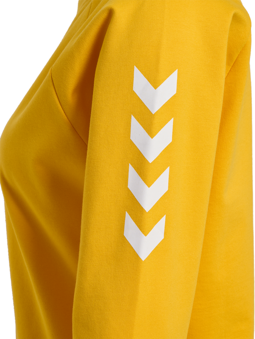 HMLGO COTTON SWEATSHIRT WOMAN, SPORTS YELLOW HMLGO COTTON SWEATSHIRT WOMAN, SPORTS YELLOW, packshot