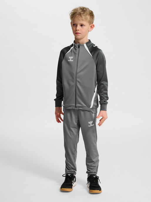hmlLEAD 2.0 TRACK ZIP JACKET KIDS, STEEL GRAY/ASPHALT, model