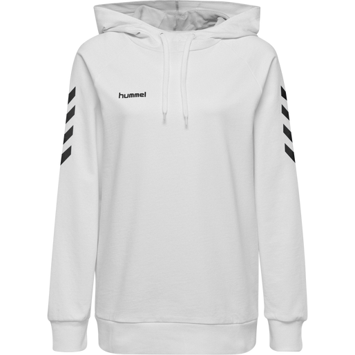 HMLGO COTTON HOODIE WOMAN, WHITE HMLGO COTTON HOODIE WOMAN, WHITE, packshot