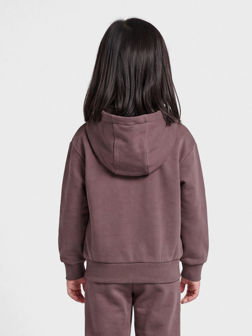 hmlJR LOOSE ZIP HOODIE BEE, PEPPERCORN, model