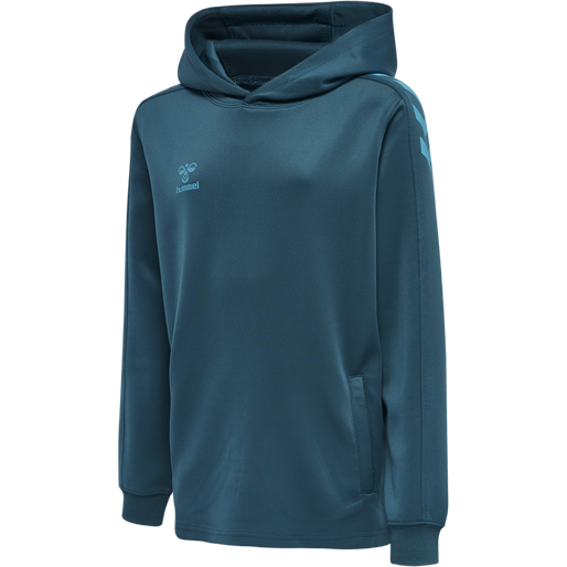hmlCORE XK POLY KIDS SWEAT HOODIE, BLUE CORAL, packshot