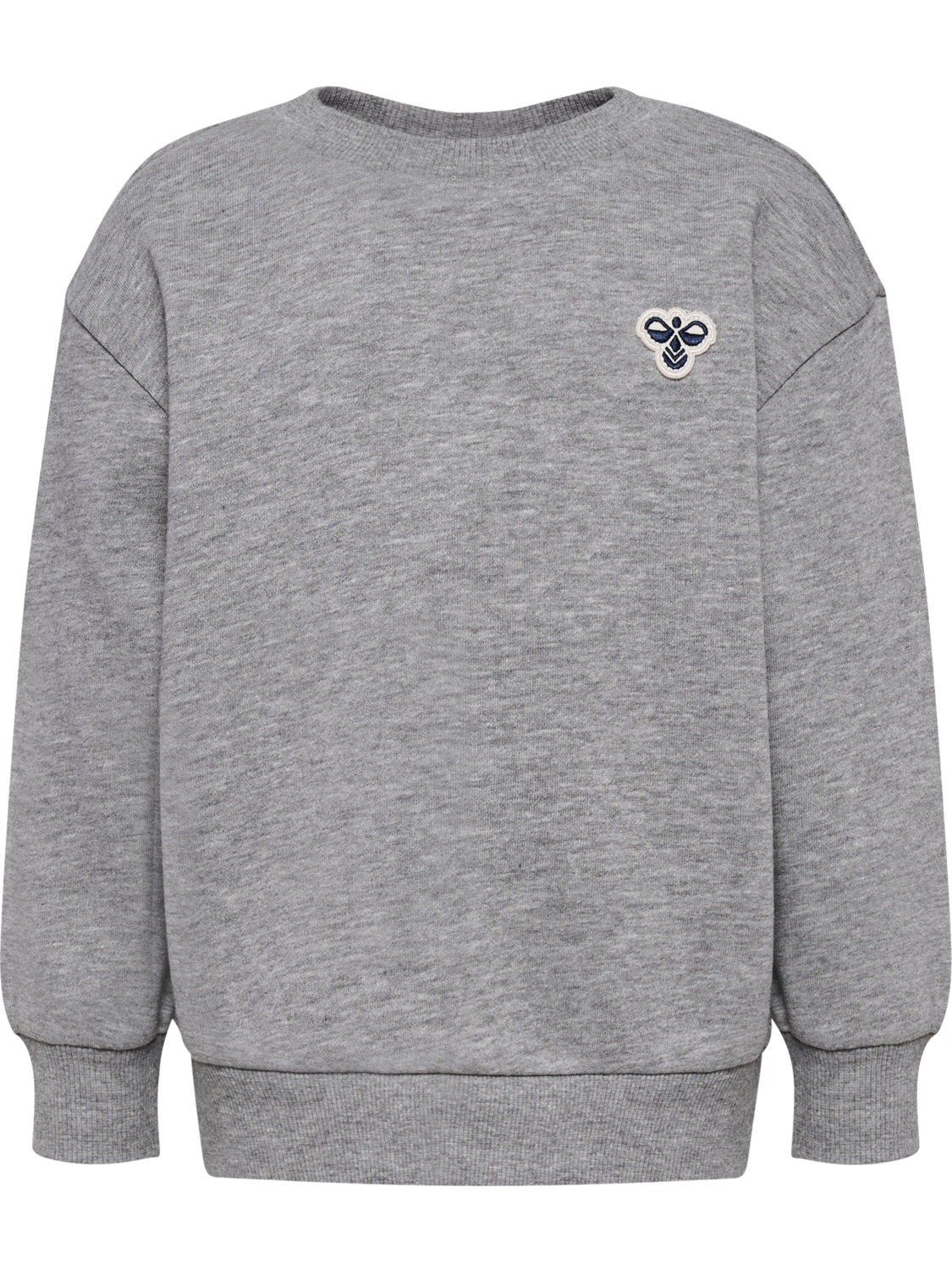 hmlMINI LOOSE CREWNECK BEE, GREY MELANGE, packshot