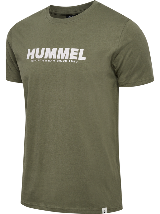 hmlLEGACY T-SHIRT, DEEP LICHEN GREEN, packshot