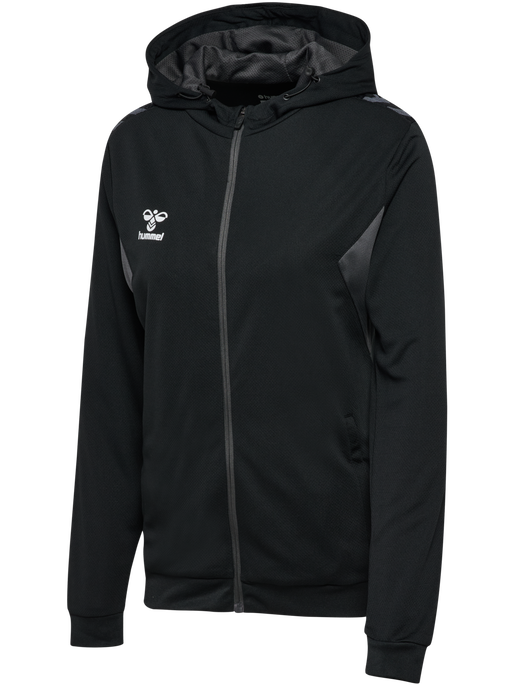 hmlAUTHENTIC PL ZIP HOODIE WOMAN, BLACK, packshot