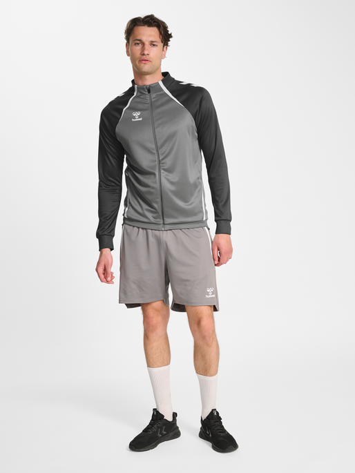 hmlLEAD 2.0 TRACK ZIP JACKET, STEEL GRAY/ASPHALT, model