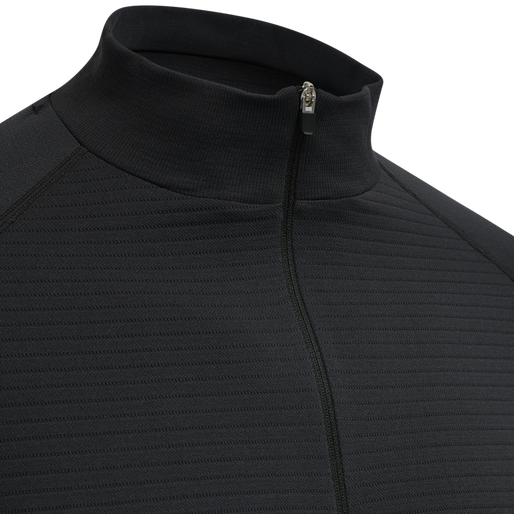hmlSTROKE SEAMLESS HALF ZIP, BLACK hmlSTROKE SEAMLESS HALF ZIP, BLACK, packshot