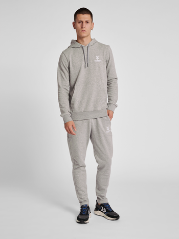 hmlOSCAR TAPERED PANTS, GREY MELANGE, model