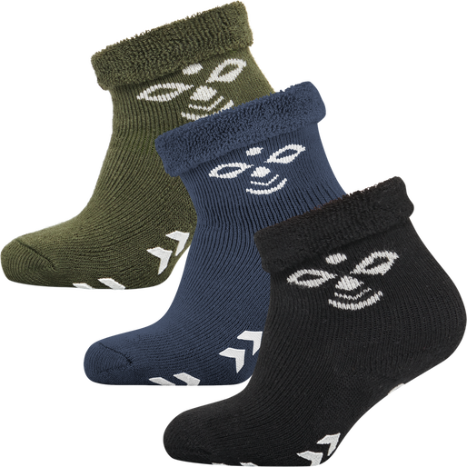 SNUBBIE SOCKS 3 PK, BLACK/OLIVE NIGHT SNUBBIE SOCKS 3 PK, BLACK/OLIVE NIGHT, packshot