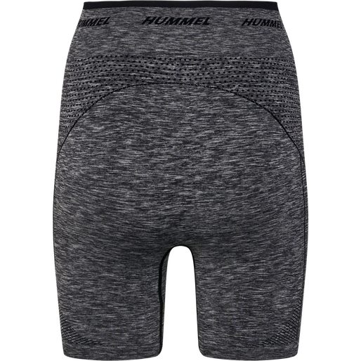hmlTE CAMI SEAMLESS MW SHORTS, BLACK MELANGE, packshot