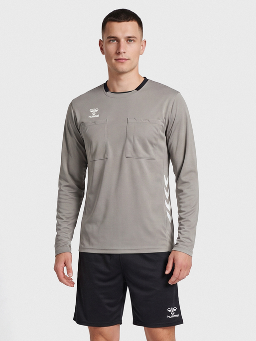hmlREFEREE CHEVRON JERSEY L/S, STEEPLE GRAY, model