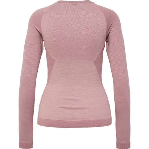 hmlCLEA SEAMLESS TIGHT T-SHIRT L/S, WOODROSE/ROSE TAUPE MELANGE, packshot