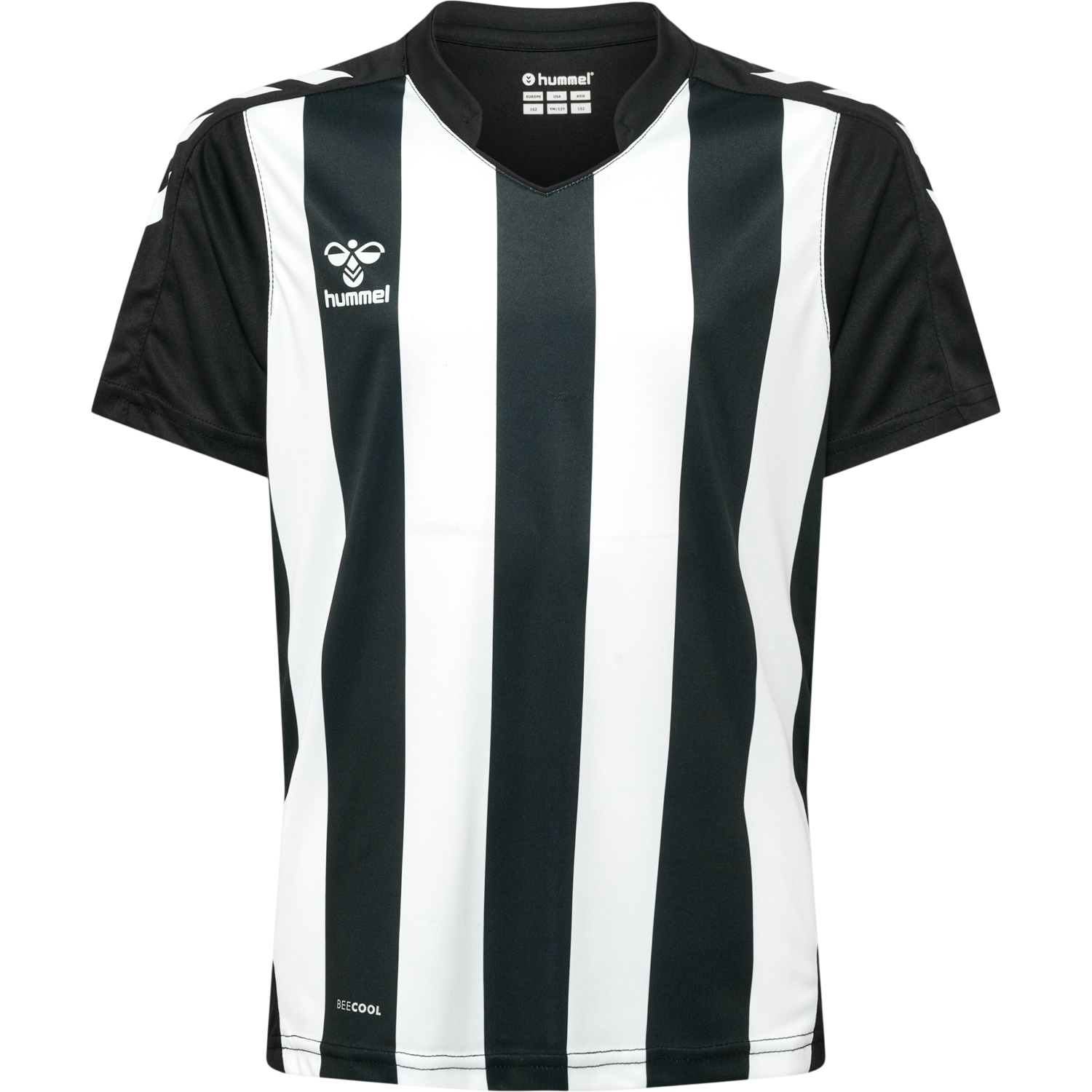 hmlCORE XK STRIPED JERSEY S/S KIDS, BLACK/WHITE, packshot