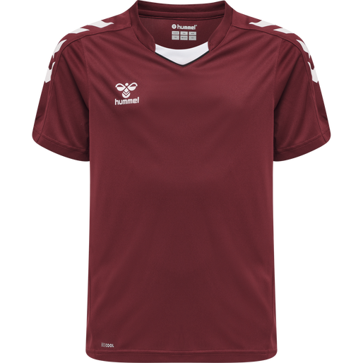 hmlCORE XK POLY JERSEY S/S KIDS, MAROON, packshot