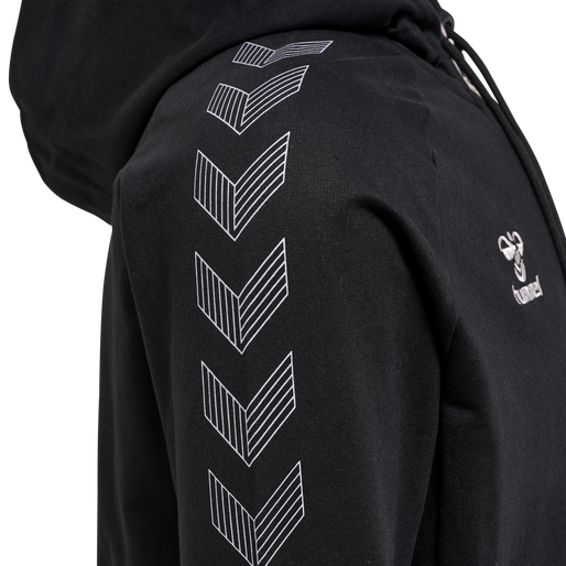 hmlMOVE GRID COTTON ZIP HOODIE, BLACK, packshot