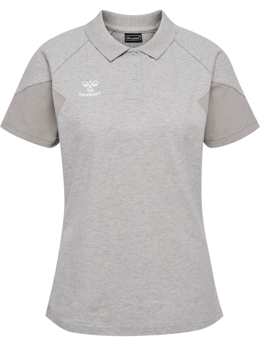 hmlTRAVEL POLO WOMAN, LIGHT GREY MELANGE, packshot