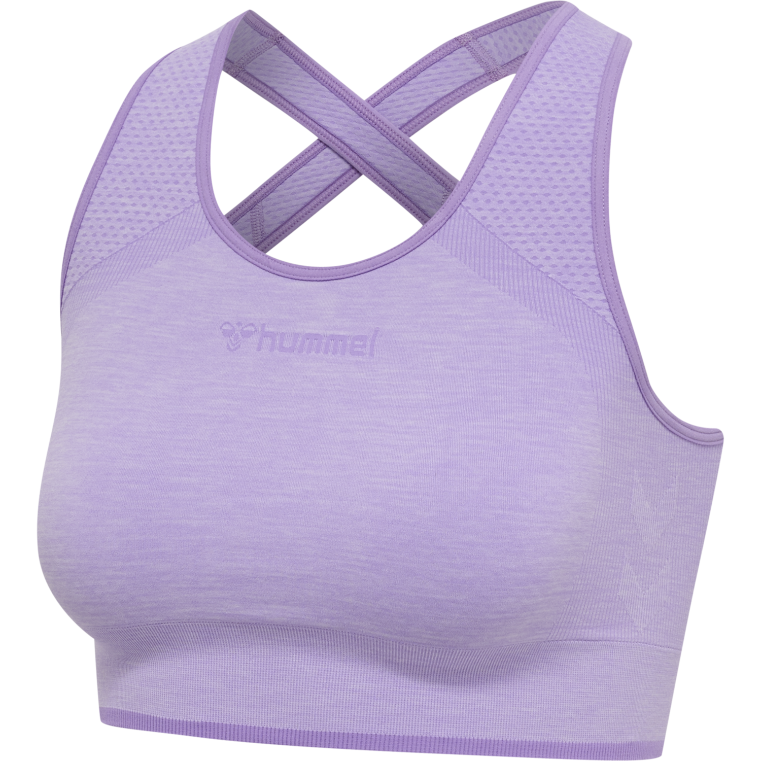 hmlMT UNA SEAMLESS SPORTS TOP, LAVENDER MELANGE, packshot