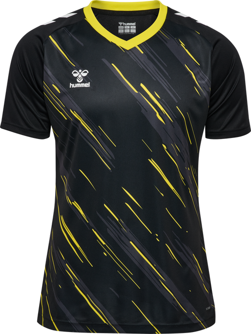 hmlMATCH TRIUMPH JERSEY S/S, BLACK/BLAZING YELLOW, packshot