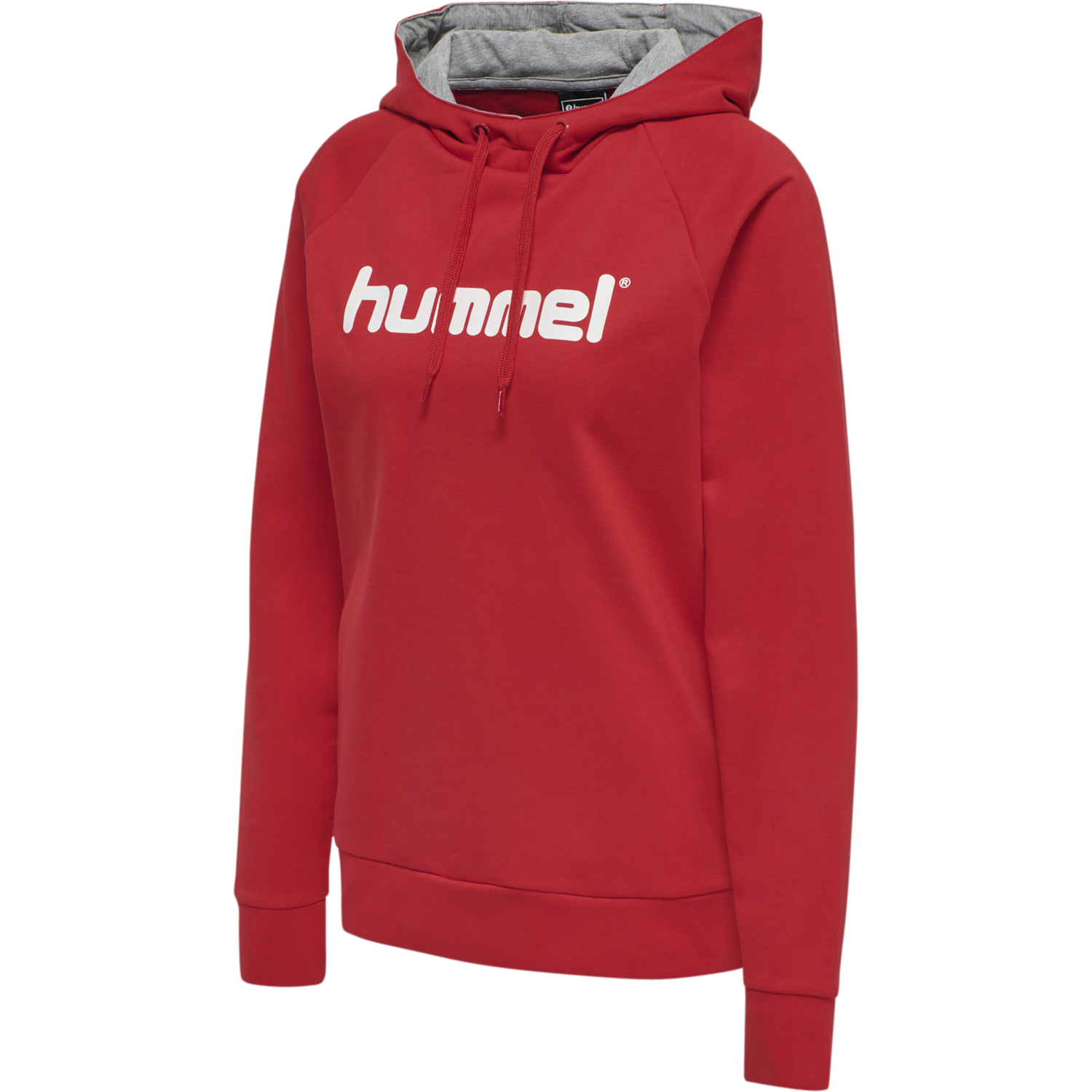 HMLGO COTTON LOGO HOODIE WOMAN, TRUE RED, packshot