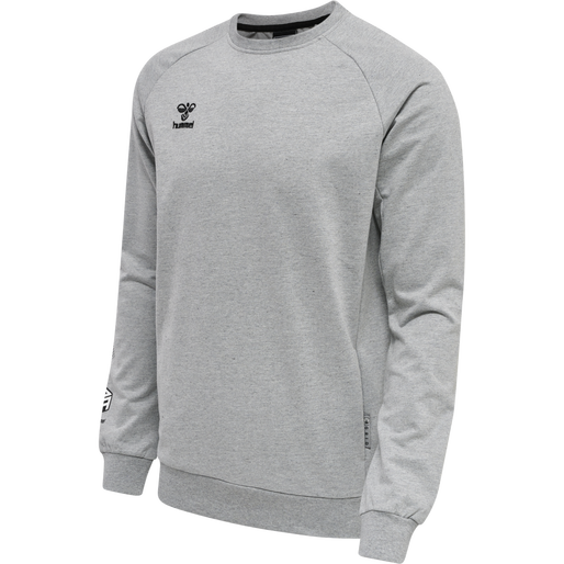 hmlMOVE GRID COTTON SWEATSHIRT, GREY MELANGE, packshot