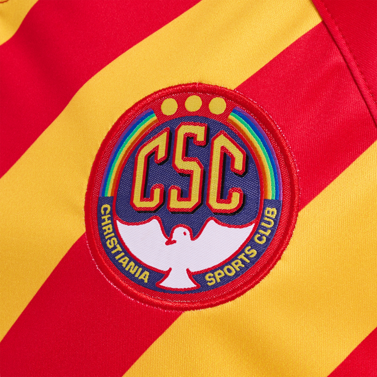 hmlCSC 19/20 KIDS HOME JERSEY S/S, TRUE RED/SPORTS YELLOW W/SPONS, packshot