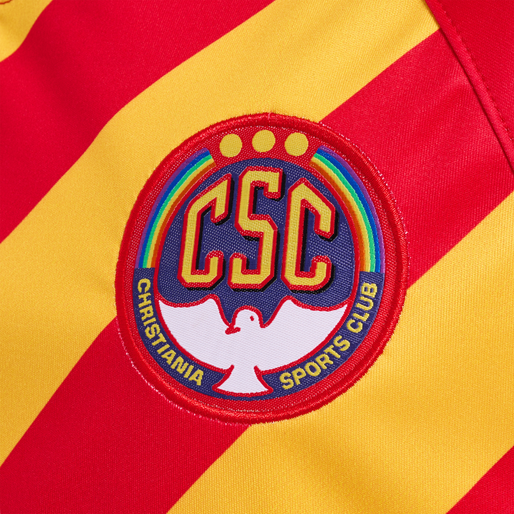 hmlCSC 19/20 KIDS HOME JERSEY S/S, TRUE RED/SPORTS YELLOW W/SPONS hmlCSC 19/20 KIDS HOME JERSEY S/S, TRUE RED/SPORTS YELLOW W/SPONS, packshot