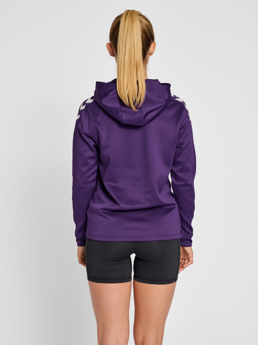 hmlCORE XK POLY ZIP HOOD SWEAT WOMA, ACAI, model