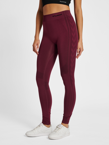 hmlMT SHAPING SEAMLESS MW TIGHTS, ZINFANDEL, model
