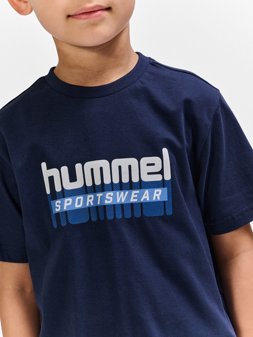 hmlTUKAS T-SHIRT S/S 2-PACK, BLACK IRIS/ICEBERG GREEN, model