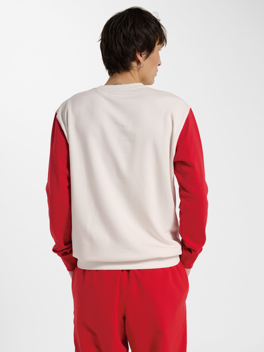DBU 26 FAN RED-WHITE TEE LS, WHITE/TANGO RED, model