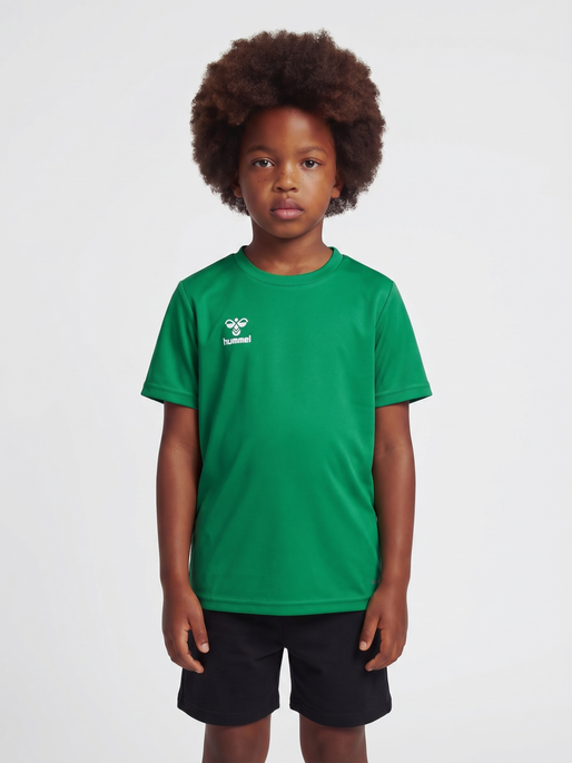 hmlESSENTIAL JERSEY S/S KIDS, JELLY BEAN, model