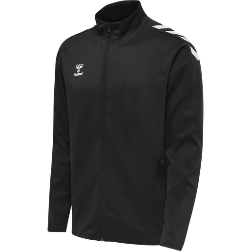 hmlCORE XK POLY ZIP SWEAT, BLACK/BLACK hmlCORE XK POLY ZIP SWEAT, BLACK/BLACK, packshot