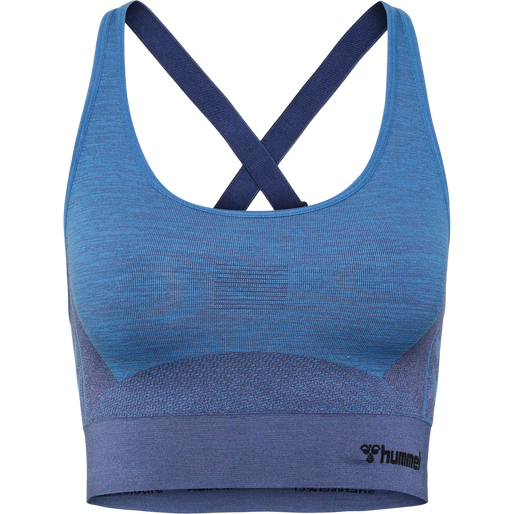hmlCLEA SEAMLESS  SPORTS TOP, RIVIERA/INSIGNIA BLUE MELANGE, packshot