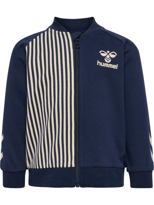 hmlSTRIPY ZIP JACKET, BLACK IRIS, packshot
