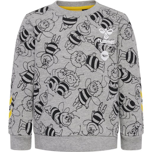 hmlMAYA AOP CREWSUIT, GREY MELANGE, packshot