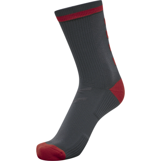 ELITE INDOOR SOCK LOW PA, EBONY/FLAME SCARLET, packshot