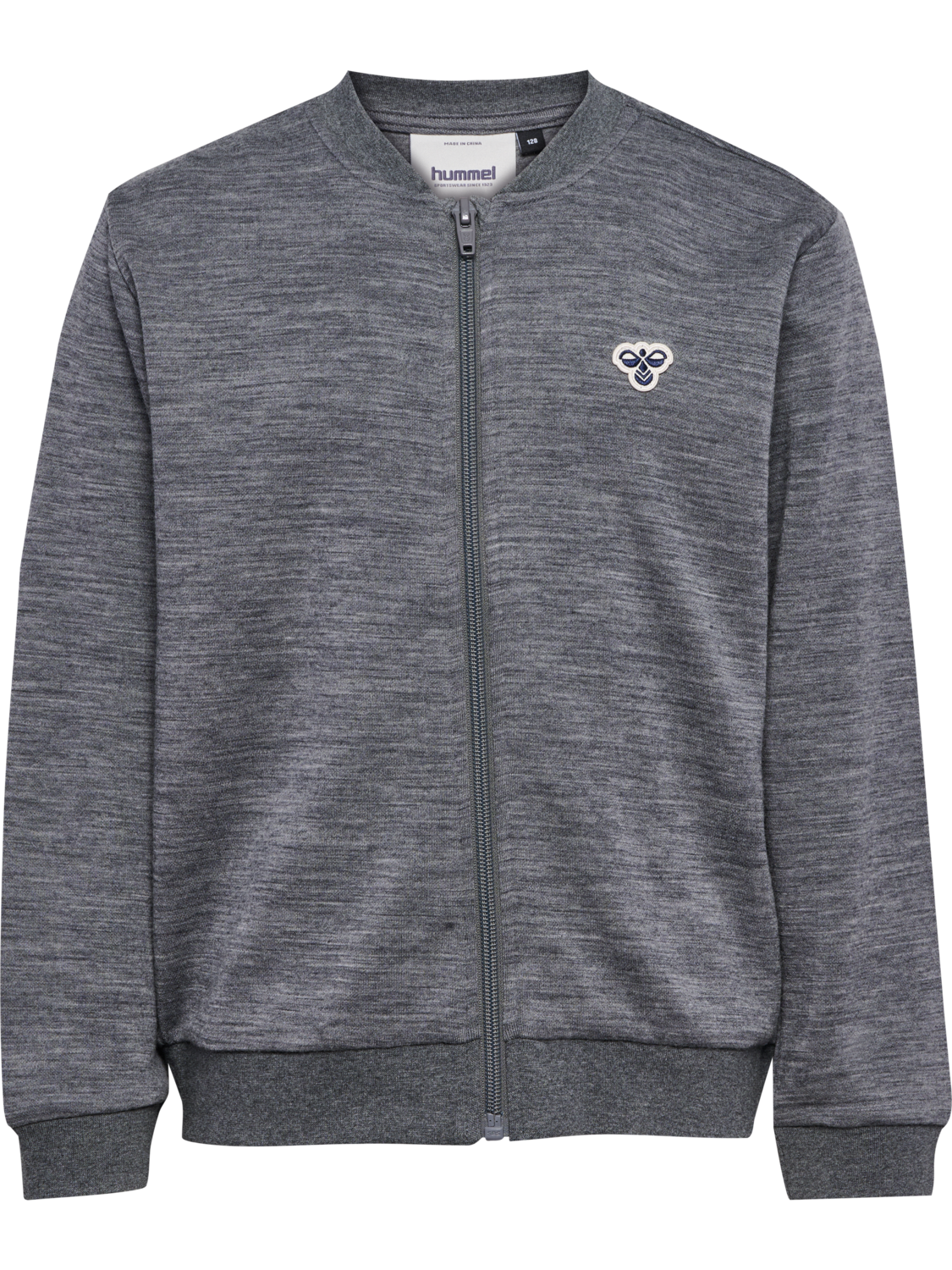 hmlJR WOOL ZIP JACKET BEE, DARK GREY MELANGE, packshot