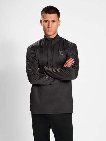 hmlACTIVE PL HALF ZIP, OBSIDIAN, model