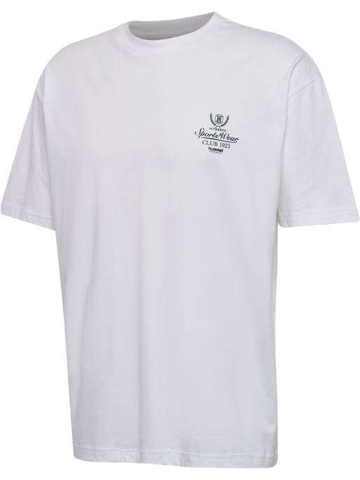 hmlLOOSE TEE S/S CLUB SPORTSWEAR, WHITE/DARK GREEN, packshot
